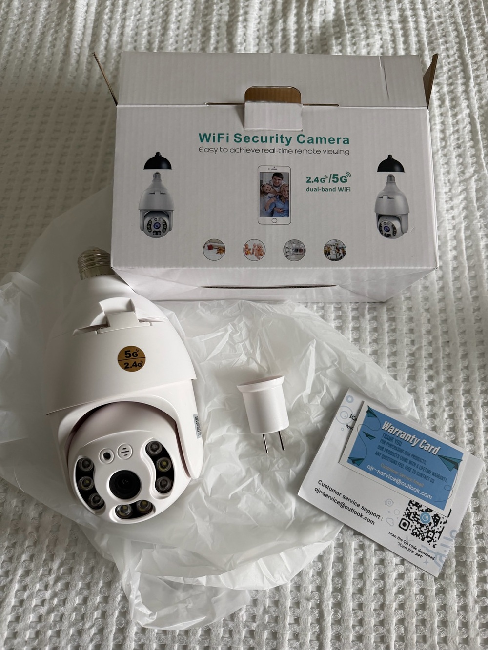 WiFi Security Camera 2.4G/5G Dual-Band Remote Viewing